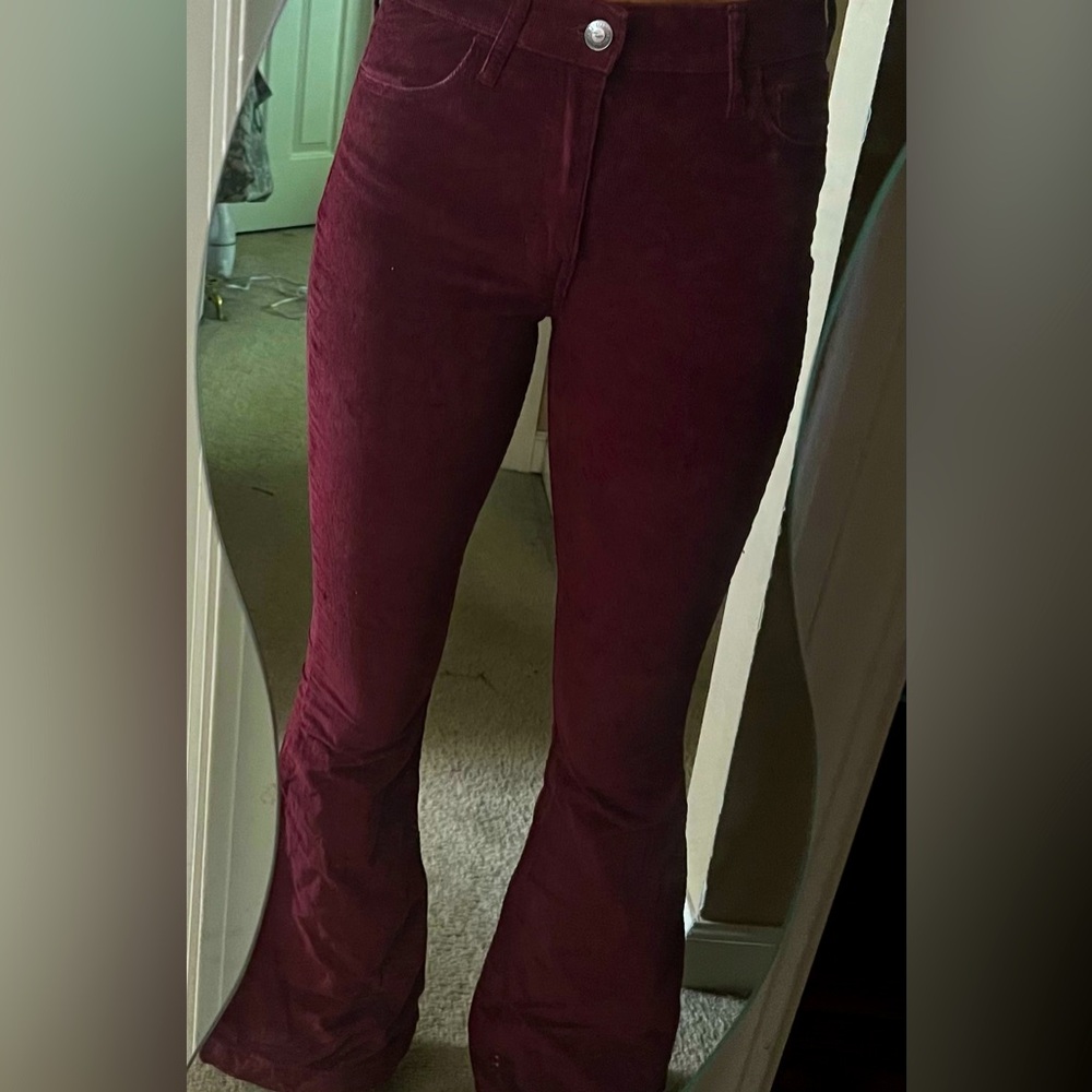 Maroon Boot Cut and Flare Jeans